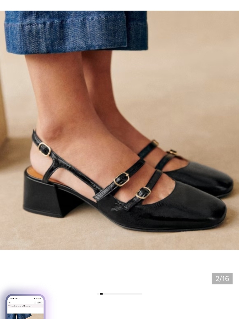 Sézane Paula Babies Black Heels Sz 39
